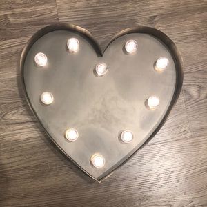Aluminum Light Up Heart Shaped Sign